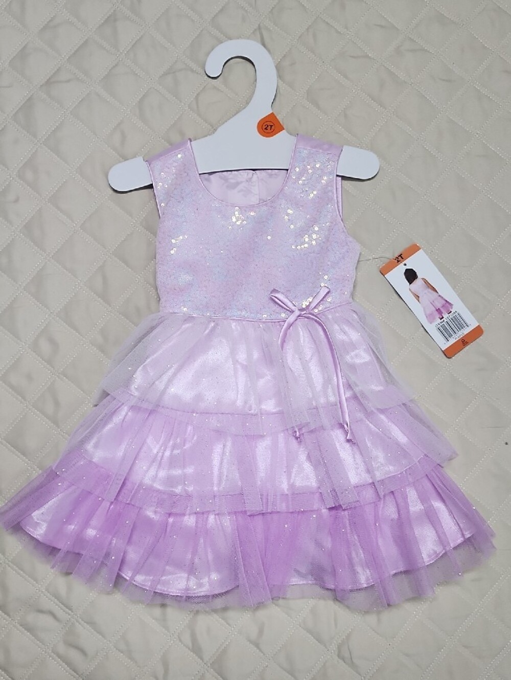 Jona Michelle Lavender Glitter Tulle Layered Dress 2T